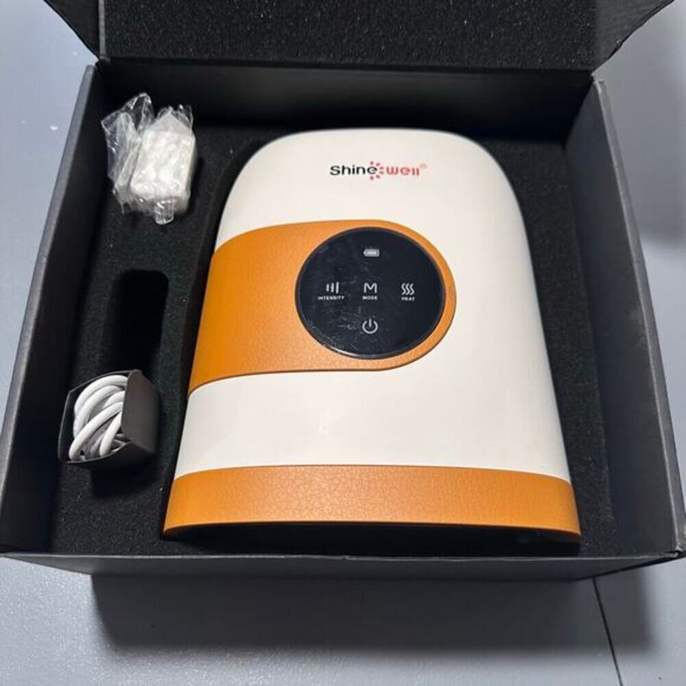 Shine Well Cordless‎ Hand Massager with Heat + Compression Pain Reliever NEW